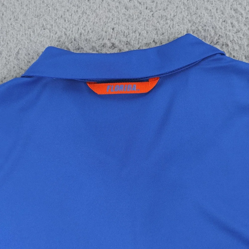 Florida Gators Shirt Mens Small Blue Dri Fit Jordan Polo Striped